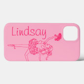Roze meisjes in Ballerina noemen de gepersonalisee Case-Mate iPhone Case (Achterkant (horizontaal))