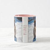 Roze meisjes Kinder Quokka strand Aangepersonalise Mok (Midden)