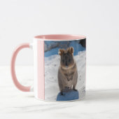 Roze meisjes Kinder Quokka strand Aangepersonalise Mok (Links)