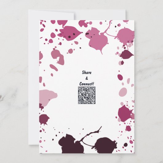 Roze meisjes kunst thema 9e verjaardagsfeest uitno kaart (Achterkant)