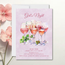 Roze Meisjes Nacht Wijn  Kaart