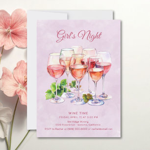 Roze Meisjes Nacht Wijn Kaart
