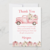 Roze Meisjes Pompoen Verjaardagsfeest Dank Je Kaar Kaart (Voorkant)