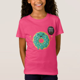 Roze meisjes Shirt Cute Donut Zorgt dat je gelukki