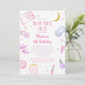 Roze meisjes slapen onder de verjaardag kaart (Staand voorkant)