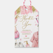 Roze Meisjes Spa Feest Bedankt Label Cadeaulabel (Voorkant)
