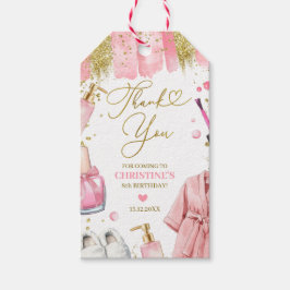 Roze Meisjes Spa Feest Bedankt Label Cadeaulabel