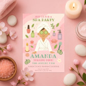 Roze Meisjes Spa Verjaardag, gewaden, gezichtsmask Kaart