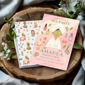 Roze Meisjes Spa Verjaardag, gewaden, gezichtsmask Kaart