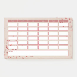 Roze Meisjes Sterren Wekelijkse Schoolrooster Post-it® Notes
