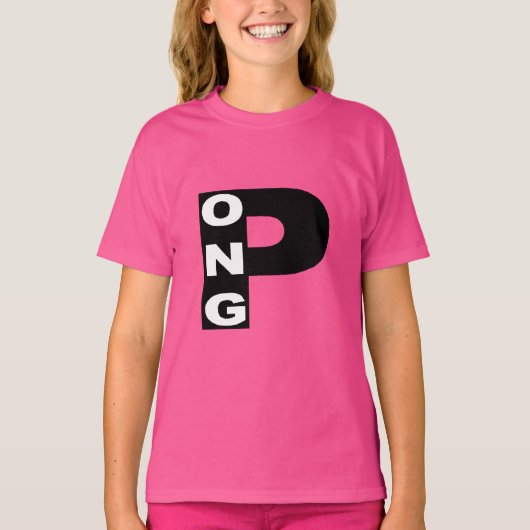 Roze meisjes T-shirt PING PONG (Voorkant)