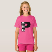Roze meisjes T-shirt PING PONG (Voorkant volledig)