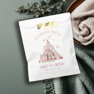 Roze Meisjes Tent Sleepover Slumber Verjaardagsfee Bedankzakje