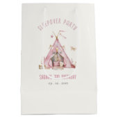 Roze Meisjes Tent Sleepover Slumber Verjaardagsfee Medium Cadeauzakje (Achterkant)