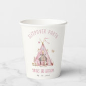 Roze Meisjes Tent Sleepover Slumber Verjaardagsfee Papieren Bekers (Achterkant)