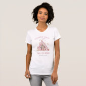 Roze Meisjes Tent Sleepover Slumber Verjaardagsfee T-shirt (Voorkant volledig)