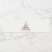 Roze Meisjes Tent Sleepover Slumber Verjaardagsfee Waterfles Etiket (Enkel label)