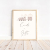 Roze Meisjes Trein Verjaardagskaarten en Giften Te Poster