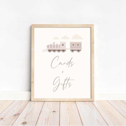 Roze Meisjes Trein Verjaardagskaarten en Giften Te Poster