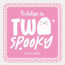 Roze Meisje's Twee Spooky Halloween 2e Verjaardag