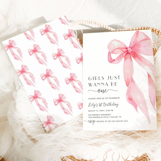 Roze meisjes willen gewoon een roze boog zijn 1e v kaart