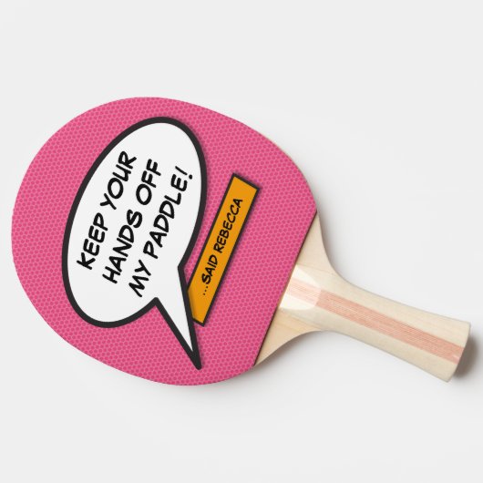 Roze Meisjesachtig Cool Grappig Gepersonaliseerde  Tafeltennisbatje (Zijkant)