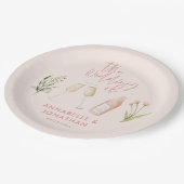 Roze meisjesachtig delicate mooie moderne wilde bl papieren bordje (Gekanteld)