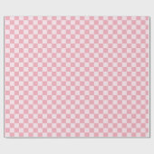 Roze Meisjesachtig Geruit Geruit Motief Retro Cadeaupapier (Vlak)
