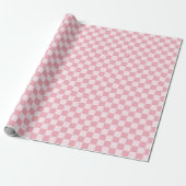 Roze Meisjesachtig Geruit Geruit Motief Retro Cadeaupapier (Uitgerold)