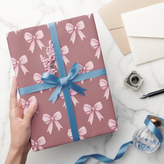Roze Meisjesachtig Lint Inpakpapier (Geschenken)
