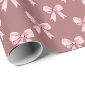 Roze Meisjesachtig Lint Inpakpapier (Rol Hoek)