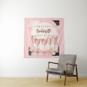 Roze meisjesachtig moderne champagne vrijgezellenw wandkleed (In situ)