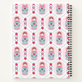 Roze Meisjesachtig Patroon Monogram Spiraal Notebo Notitieboek (Achterkant)