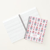 Roze Meisjesachtig Patroon Monogram Spiraal Notebo Notitieboek (Binnen)