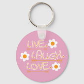 Roze meisjesachtige aangepaste quote sleutelhanger (Voorkant)