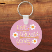Roze meisjesachtige aangepaste quote sleutelhanger (Voorkant)