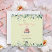 Roze Meisjesachtige Bloem Appel Vrachtwagen Moeder Feestdagenkaart