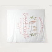 Roze meisjesachtige bloemige champagne vrijgezelle wandkleed (Voorkant (horizontaal))