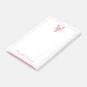 Roze Meisjesachtige Bloemrijke Kreeft Persoonlijk Post-it® Notes (Schuin)