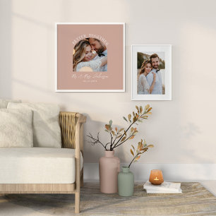 Roze meisjesachtige boog foto trouwcadeau huisdeco afdruk