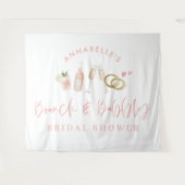 roze meisjesachtige champagne bruidsfeest wandkleed (Voorkant (horizontaal))