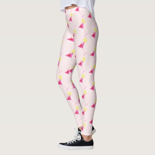 Roze Meisjesachtige Cocktail Leggings (Links)
