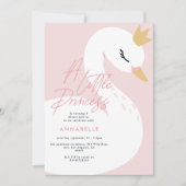 Roze meisjesachtige elegante foto mooie zwaan kind kaart (Voorkant)