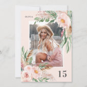 Roze meisjesachtige elegante moderne bloemfoto ver kaart (Voorkant)