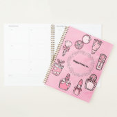 Roze Meisjesachtige Esthetische Achtergrond Planner (Display)