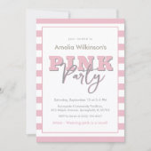 Roze Meisjesachtige feest Script Feest Aankondigin Kaart (Voorkant)