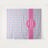 Roze meisjesachtige gingham geruite vrijgezellenfe wandkleed (Voorkant (horizontaal))