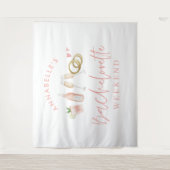 Roze meisjesachtige moderne champagne vrijgezellen wandkleed (Voorkant)