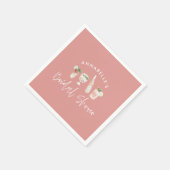 Roze meisjesachtige moderne cocktail script bruids servet (Hoek)