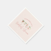 Roze meisjesachtige moderne cocktail script bruids servet (Hoek)